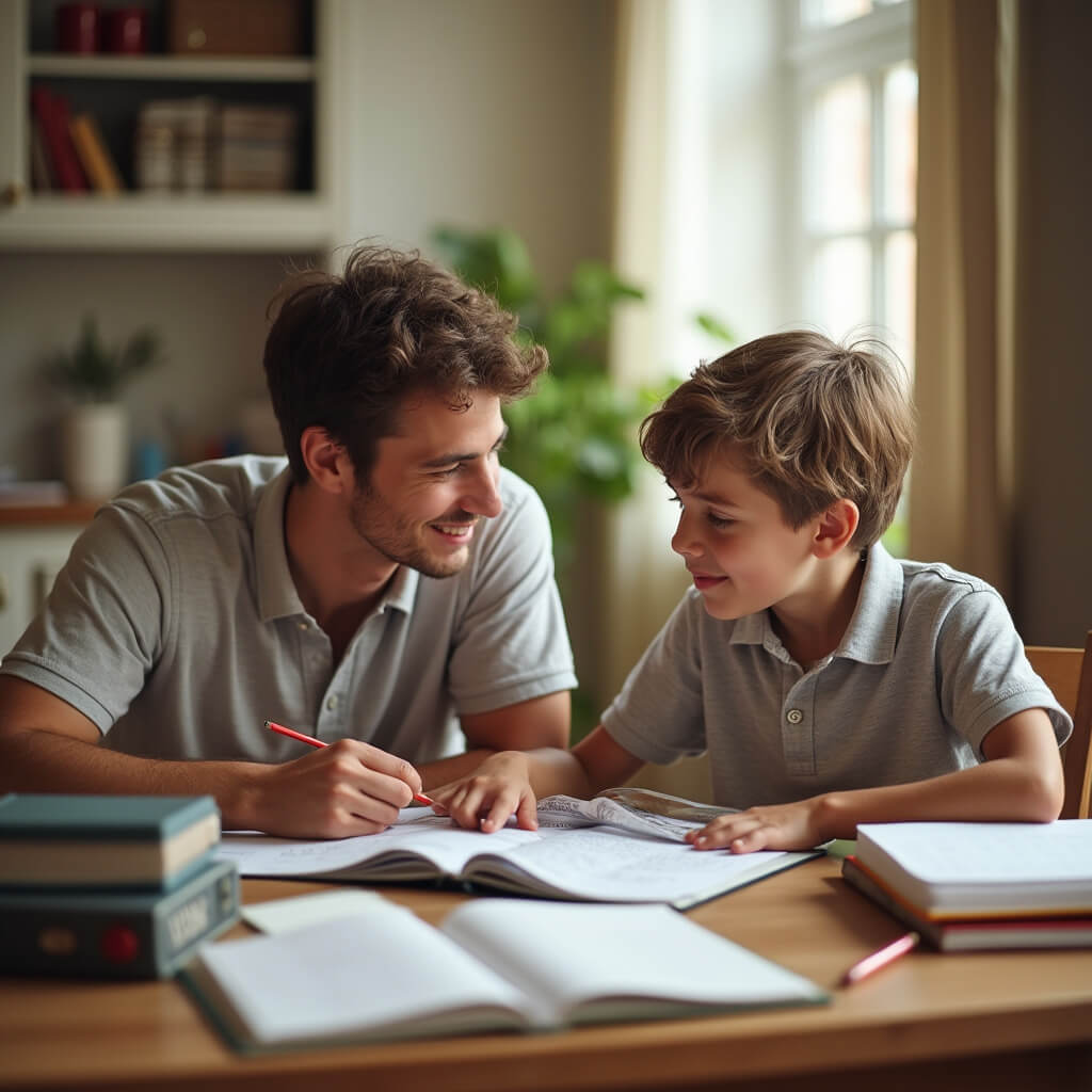 Child with mentor building confidence
